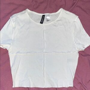 Divided White Crop Top